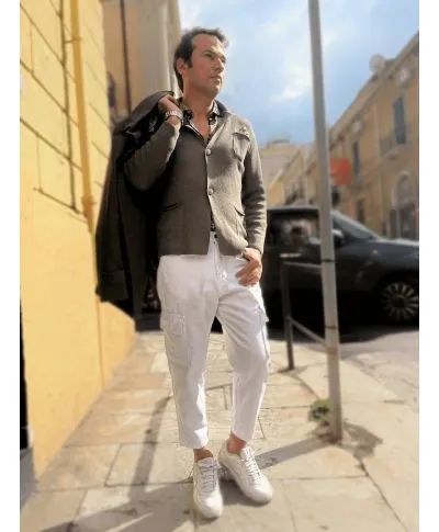 Cardigan uomo con bottoni Beige