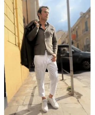 Cardigan uomo con bottoni Beige