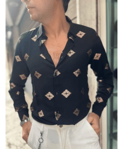 Camicia uomo particolare - Nera