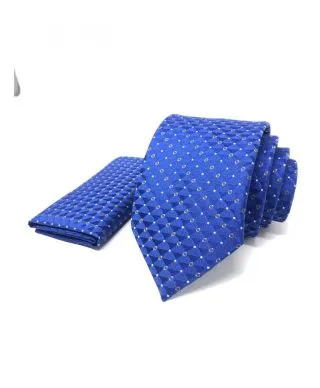 Cravatta uomo - Blu chiaro - Fantasia pois - Elegante