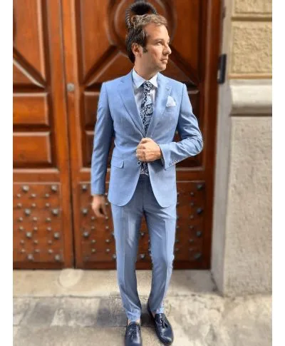 Abito uomo - Azzurro - Monopetto - Abiti uomo matrimonio - Gogolfun.it