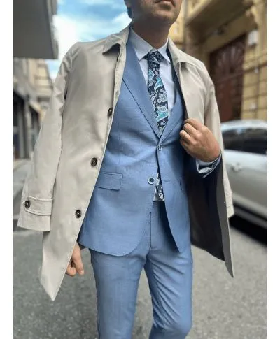 Abito uomo - Azzurro - Monopetto - Abiti uomo matrimonio - Gogolfun.it
