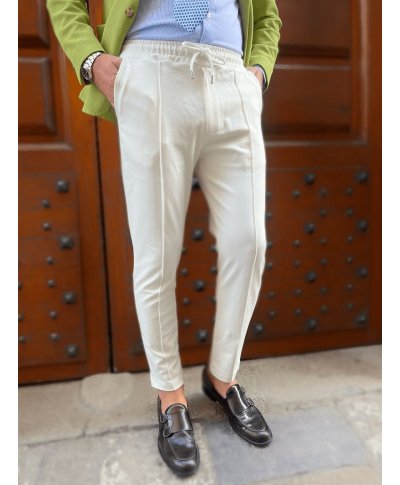 Pantaloni uomo bianchi, slim - Paul Miranda - Made in Italy - Gogolfun.it