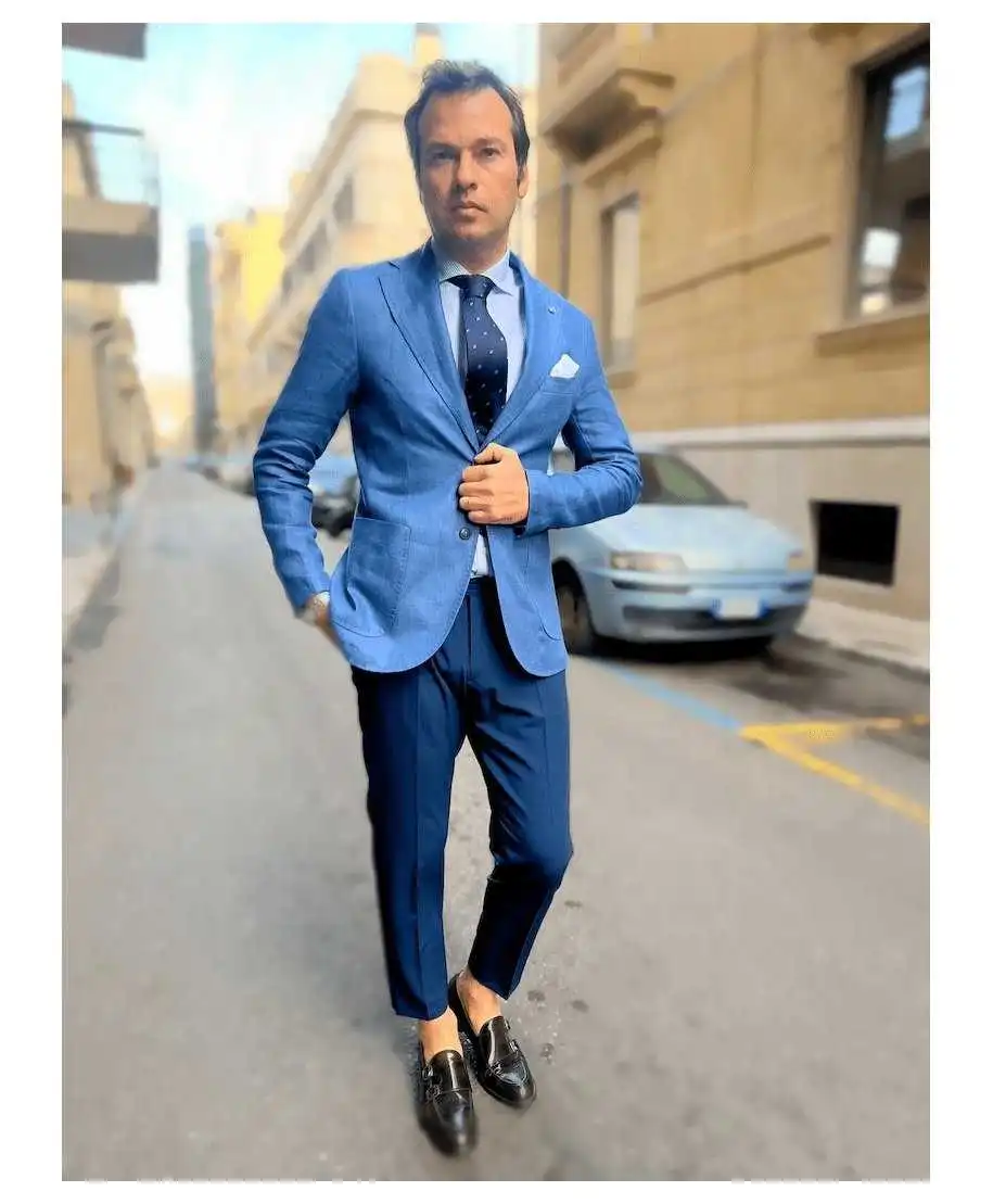 Giacca uomo blu - Lino - Paul Miranda - Giacche uomo sportive ed eleganti - Gogoflun.it