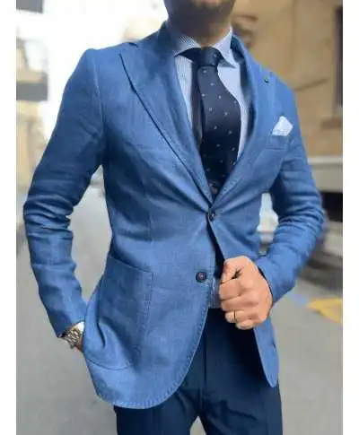 Giacca uomo blu - Lino - Paul Miranda - Giacche uomo sportive ed eleganti - Gogoflun.it