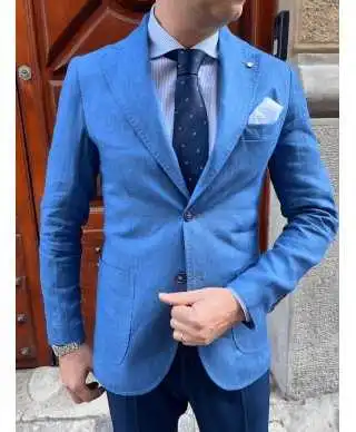 Giacca uomo blu - Lino - Paul Miranda - Giacche uomo sportive ed eleganti - Gogoflun.it