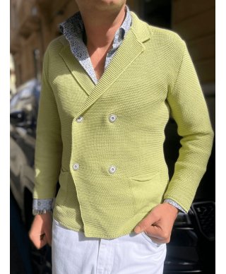 Cardigan uomo doppiopetto - Verde acido - Cardigan uomo  - gogolfun.it