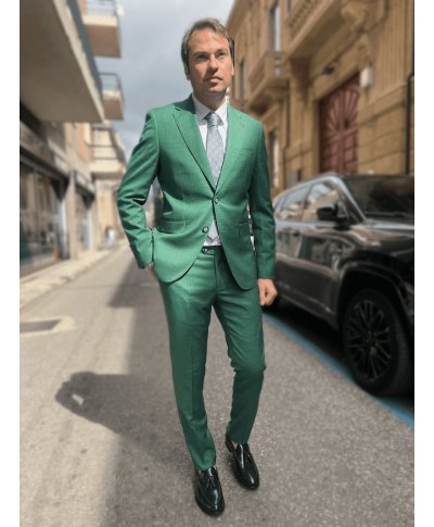 Abito uomo verde - Monopetto - Abiti uomo invitato matrimonio - Gogolfun.it