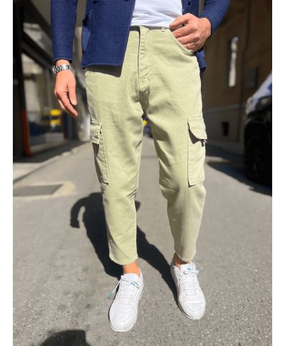 Jeans uomo con tasconi - Verde lime - Jeans uomo online - Gogolfun.it