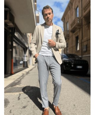 Pantaloni uomo con coulisse, grigi - Paul Miranda