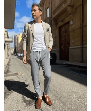 Pantaloni uomo con coulisse, grigi - Paul Miranda