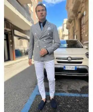 Giacca uomo doppiopetto, girgio - Paul Miranda
