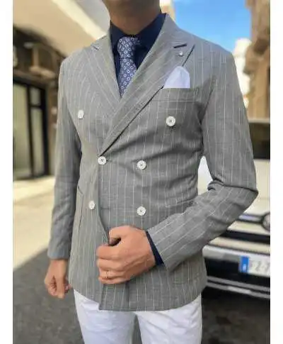 Giacca uomo doppiopetto, girgio - Paul Miranda - Giacche uomo giovanili - Gogolfun.it