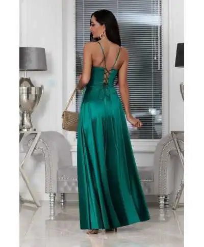 Vestito Lungo elegante, verde smeraldo - Vestiti damigelle - Gogolfun.it