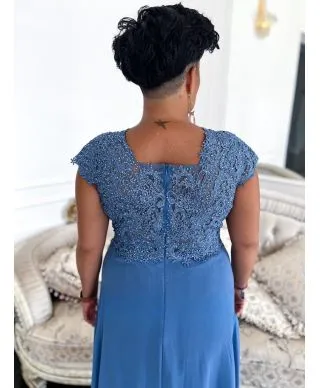 Abito da cerimonia taglie curvy - Azzurro - Dagna - Taglie comode - Gogolfun.it