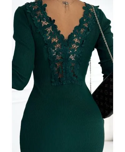 Vestito in maglia con schiena scoperta, verde - Vestiti donna online - Gogolfun.it