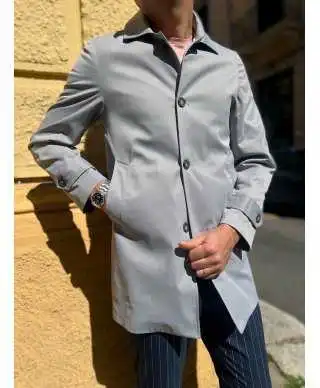 Trench uomo primaverile - Grigio - Trench uomo - Gogolfun.it