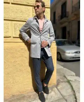 Trench uomo primaverile - Grigio - Trench uomo - Gogolfun.it