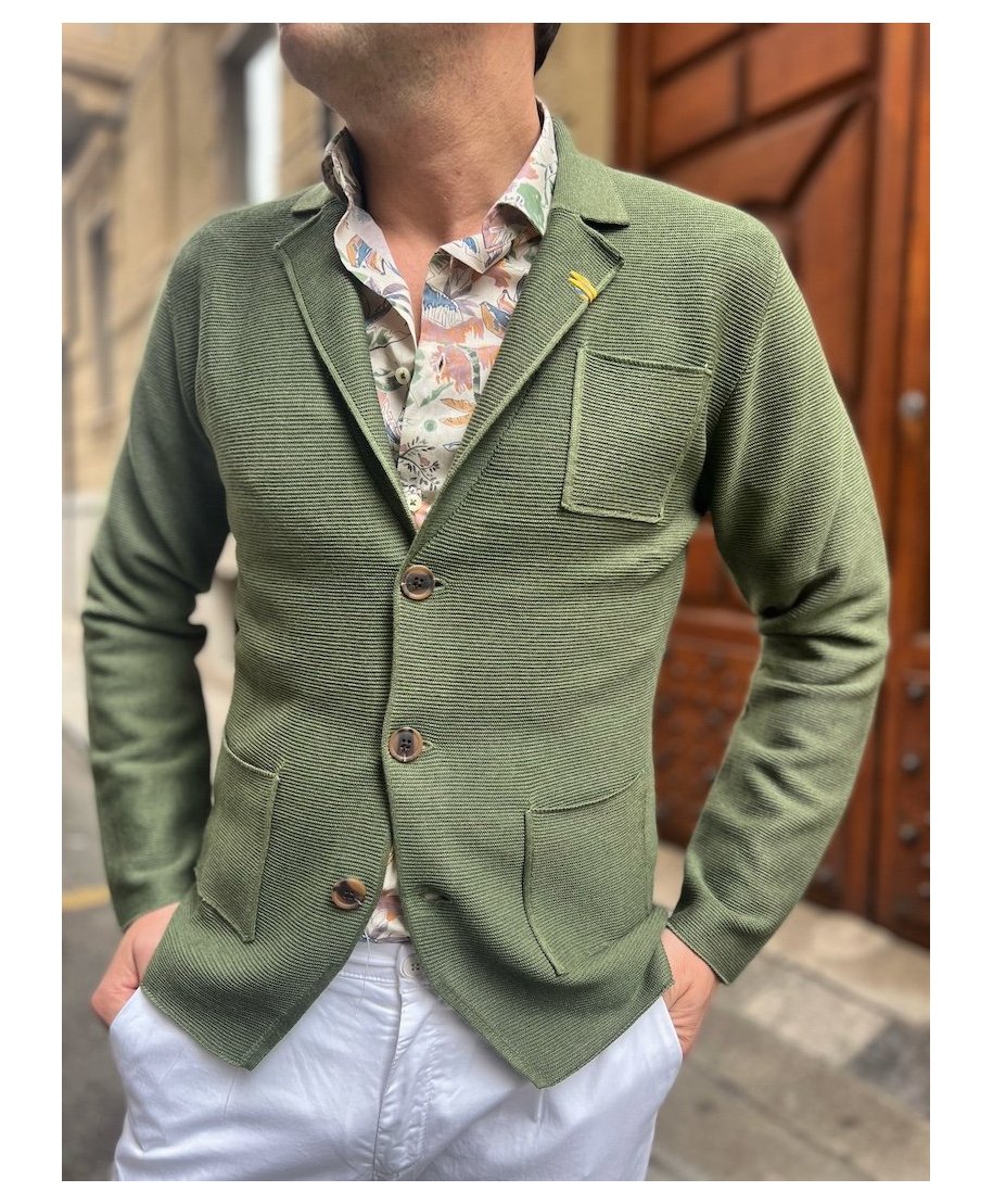 Cardigan uomo, Verde - Monopetto - Cardigan e maglioni uomo - Gogolfun.it