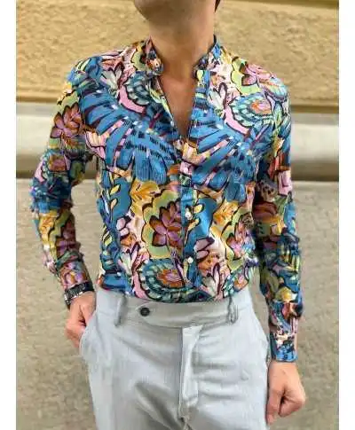 Camicia uomo fantasia - Collo coreano