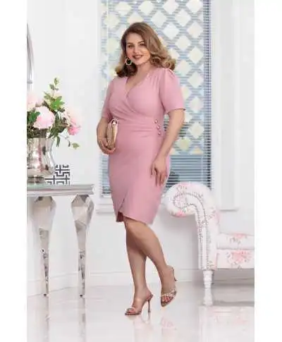 Abito da donna, aderente - Taglio tubino – Rosa sporca – Samantha