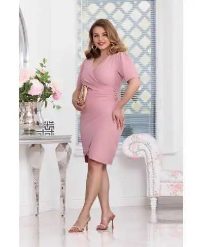 Abito da donna, aderente - Taglio tubino – Rosa sporca – Samantha