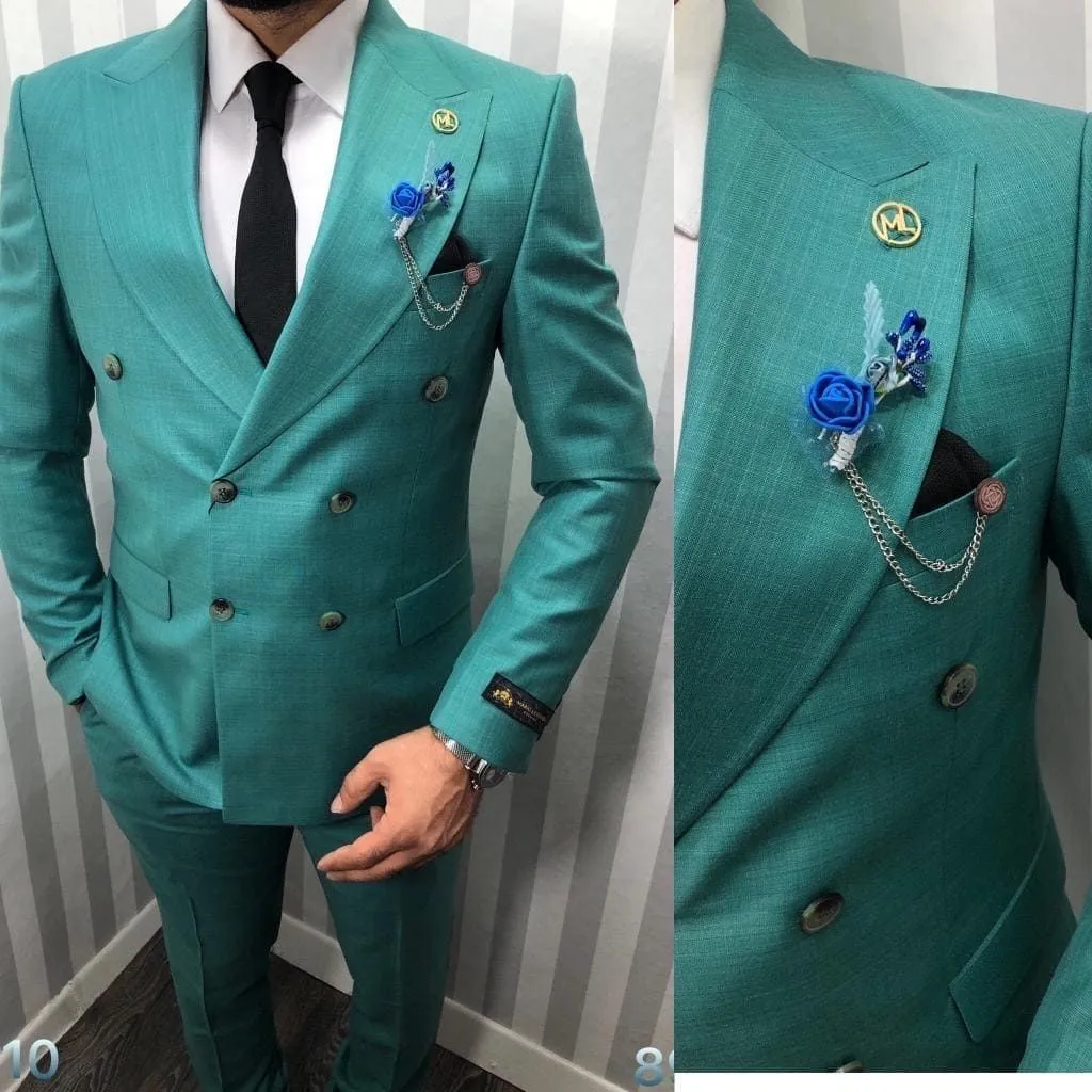 Abito uomo doppiopetto, verde estivo - Gogolfun.it