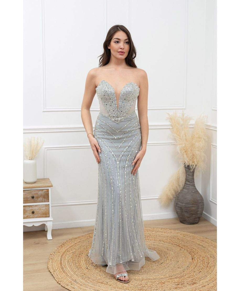 Abito a sirena argento - Abiti da cerimonia online Gogolfun.it