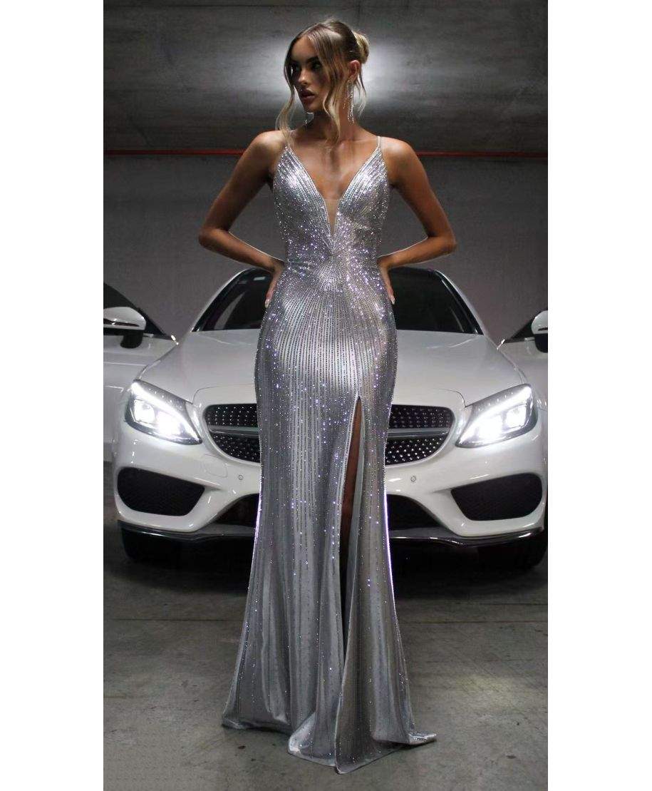 Abito a sirena color argento - Gogolfun.it