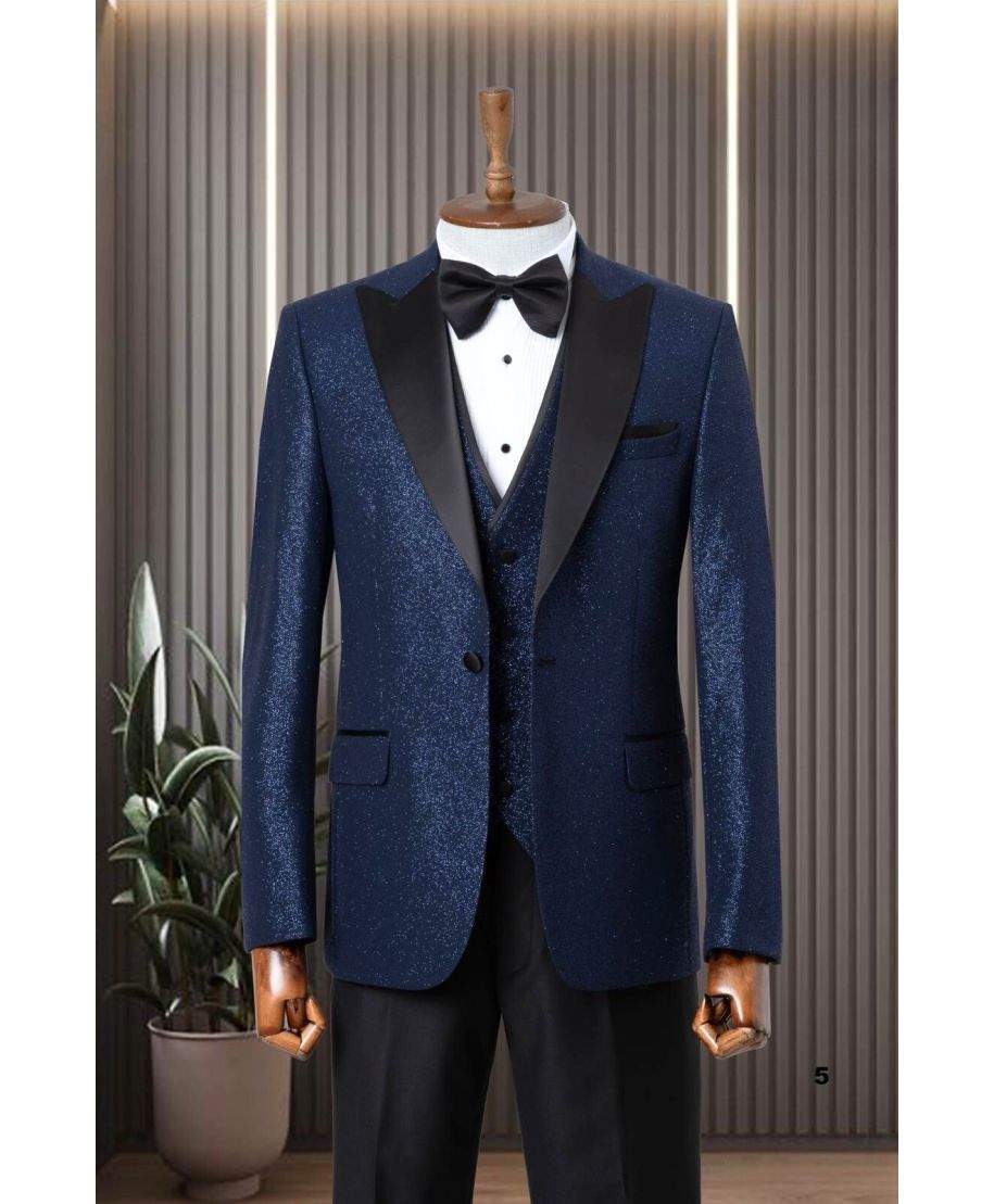 Smoking uomo blu con lurex - Gogolfun.it