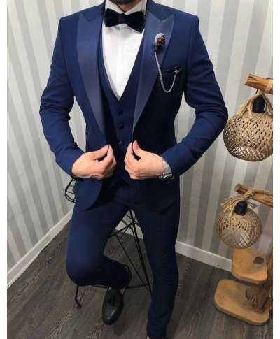 Smoking blu con gilet - Gogolfun.it
